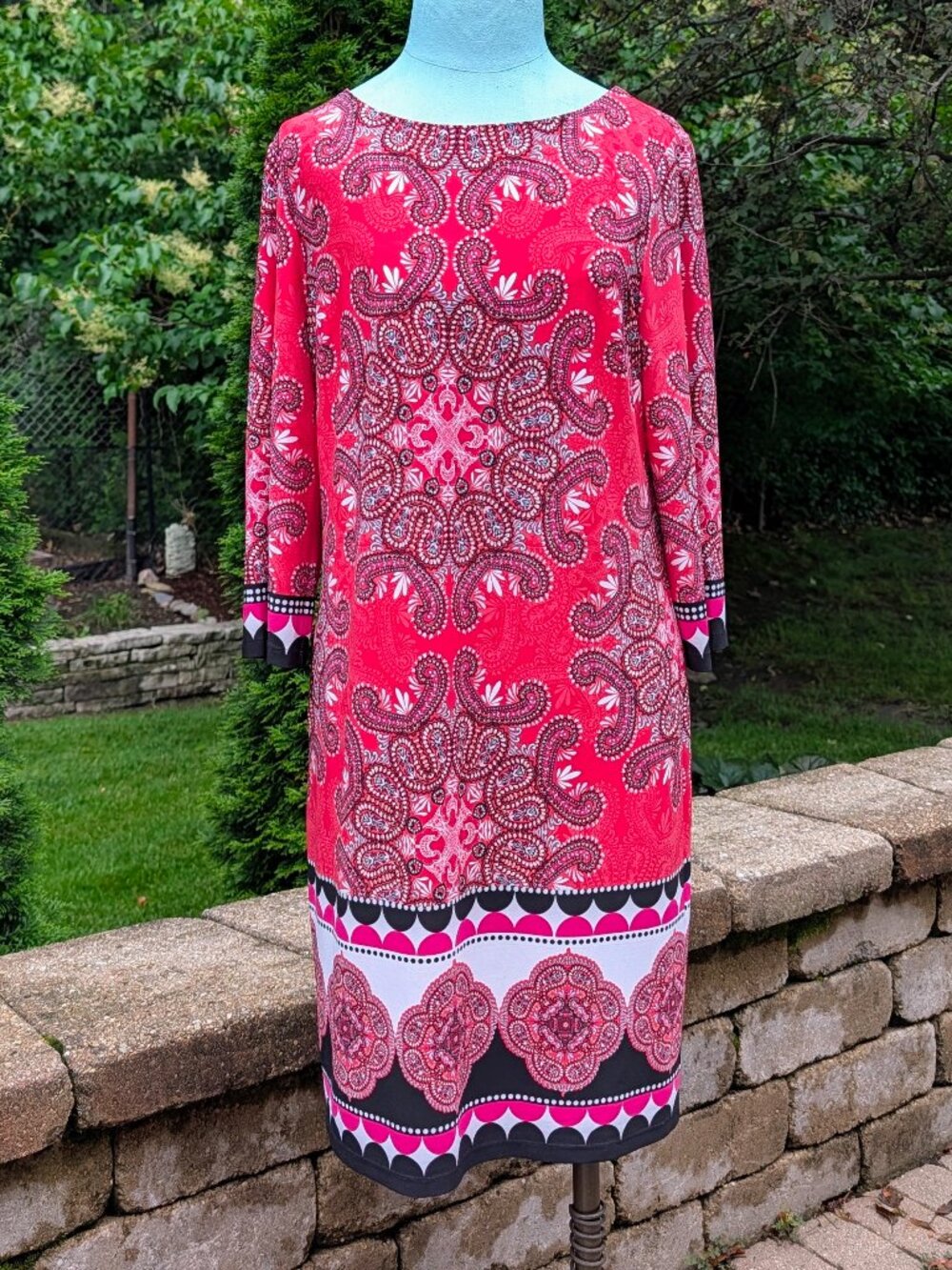 Chico's Shift Dress with Medallion Paisley Print - Size 1